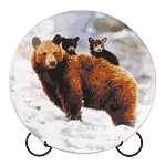 Image of 9 IN. PATCHWORK BEAR FAMILY PLATE