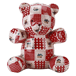 Image of PATCHWORK TEDDY BANK-GINGHAM
