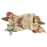 Image of ALAB CHERUB SCROLL PLAQUE-LOVE