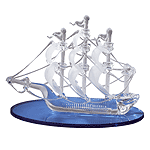 Image of SPUN GLASS SAIL BOATBLUE BASE