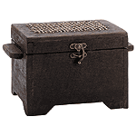 Image of MANGO WOOD RATTAN CHEST BOX