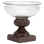Image of GLASS BOWLANTIQUE BRONZE BASE