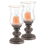 Image of GLASS CNDLHLDRANTQ BRNZE BASE