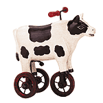 Image of ANTIQUE WOOD TRICYCLE COW