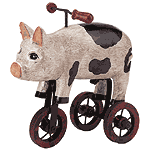 Image of ANTIQUE WOOD TRICYCLE PIG